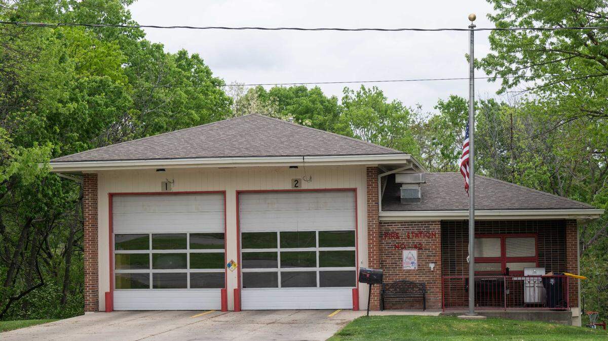 Kansas City Fire Department Station 42 in Kansas City is seen Monday, after the killing of firefighter-paramedic Graham Hoffman.