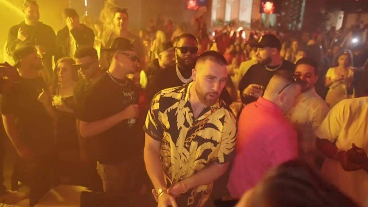 Travis Kelce was in a mood to party.