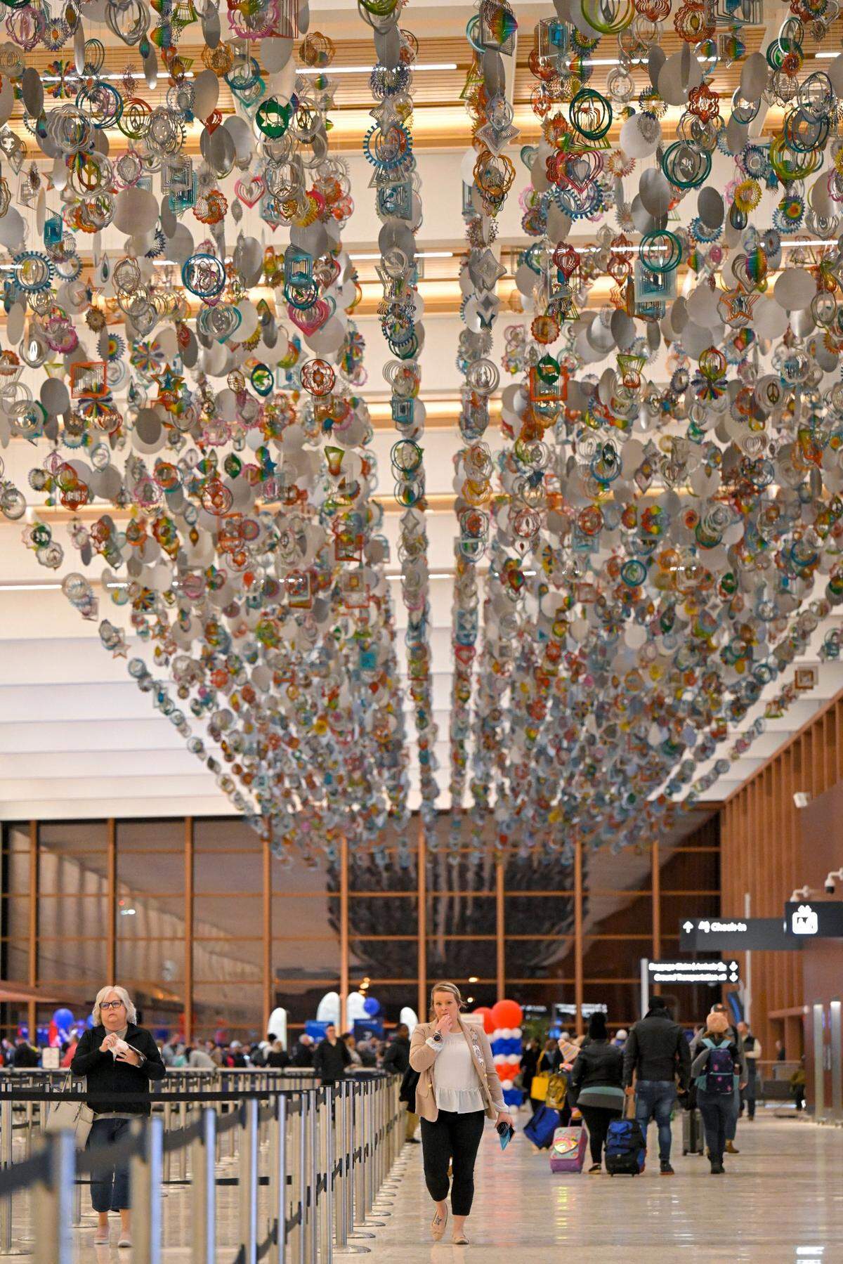 Travelers began departing and arriving from the new $1.5 billion single terminal at Kansas City International Airport opened to travelers Tuesday, Feb. 28, 2023.