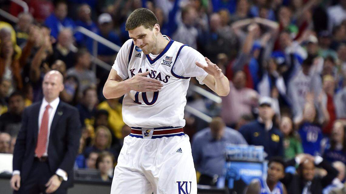 Svi Mykhailiuk played four seasons at KU. He was drafted by the LA Lakers in June of 2018. He now plays for the Detroit Pistons.