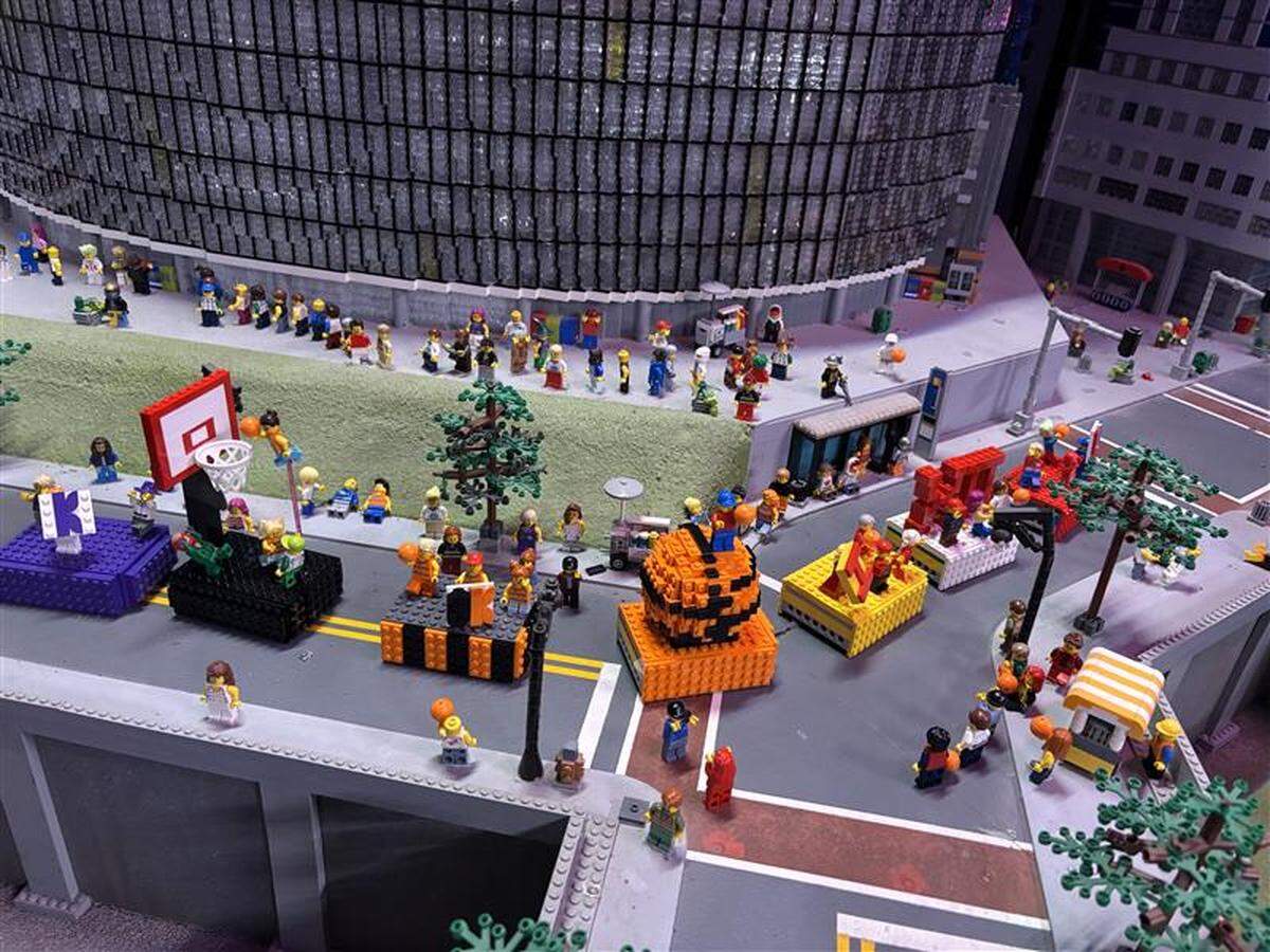 The T-Mobile Center in Kansas City, Missouri was recreated into a Lego set in honor of the Big 12 men’s basketball tournament