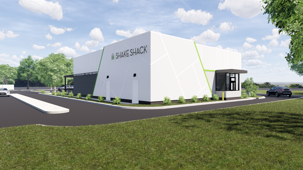 A rendering of the new Lee’s Summit Shake Shack with drive-thru.