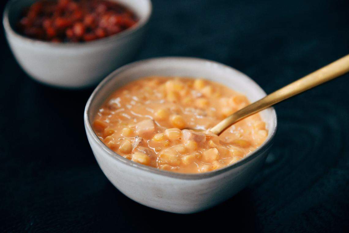 The cheesy corn bake at Fiorella’s Jack Stack Barbecue.