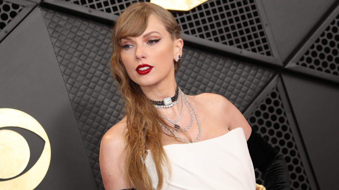 Taylor Swift, seen here at the Grammys Sunday, resumed her Eras Tour in Tokyo on Wednesday. She is expected to attend the Super Bowl on Sunday after wrapping up four shows in Japan.