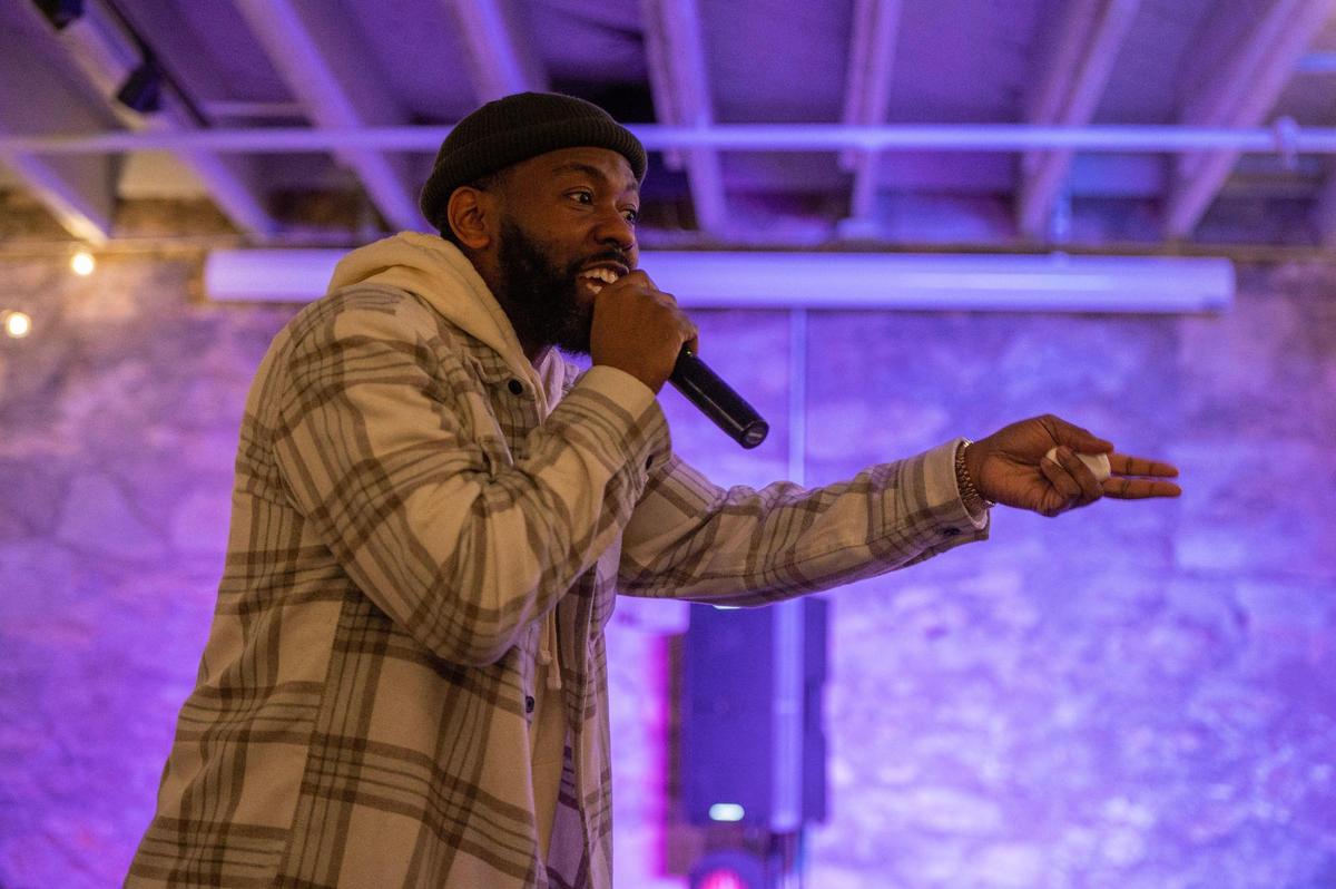 Joseph Macklin performs during his open mic nights held Thursday evenings at the Parlor.