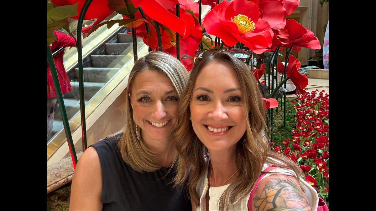 Jen Ebert (right) created a GoFundMe account for her close friend Jill Evans and her family after they lost their home to a fire. Evans has said she and her family are incredibly grateful for all the support they’ve received since.