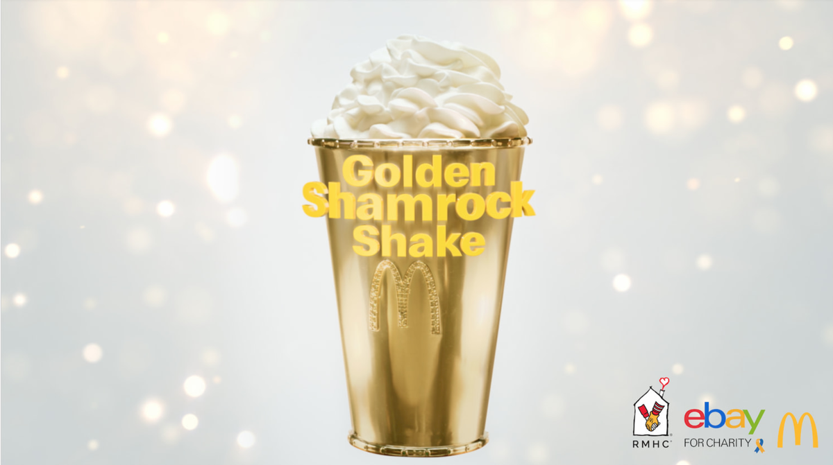 McDonald’s is auctioning off and giving away the Golden Shamrock Shake valued at $90,000, the company said.