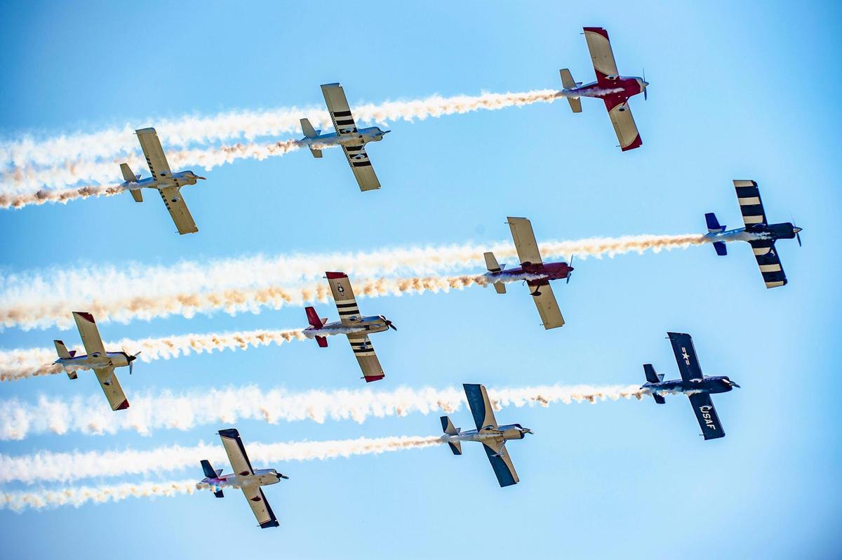 Members of the KC Flight Formation performed at the KC Air Show on Saturday, July 3, 2021, at the New Century AirCenter in Gardner, Kansas.