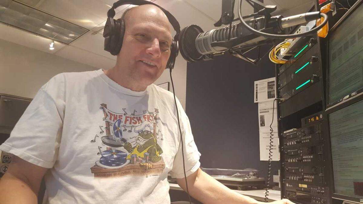 Chuck Haddix, using the persona of Chuck Haddock, has hosted the show “Fish Fry” on KCUR radio for 40 years. 