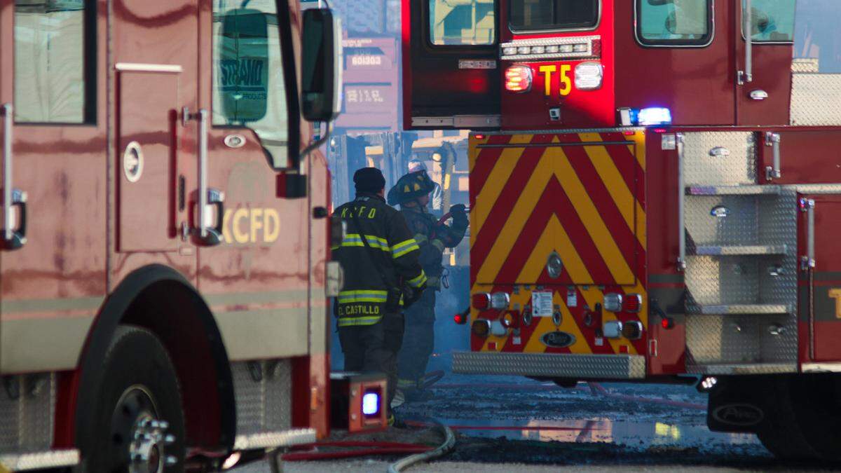 Smoke hung in the air Monday morning after a massive fire at the Central Missouri Reload Inc. lumberyard, 3900 E. 14th Terrace, was brought under control. The cause of the fire remains under investigation.