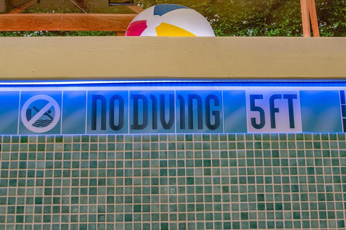 There’s no actual pool at the rooftop Pool Deck, but there is a sense of whimsy.