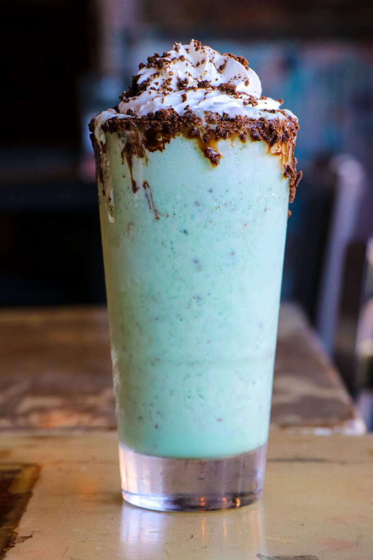 The Shack’s new Thin Mint Boozie Shake with Tippy Cow Shamrock Mint liqueur, Crème de menthe, vodka, frozen yogurt and Thin Mints cookies