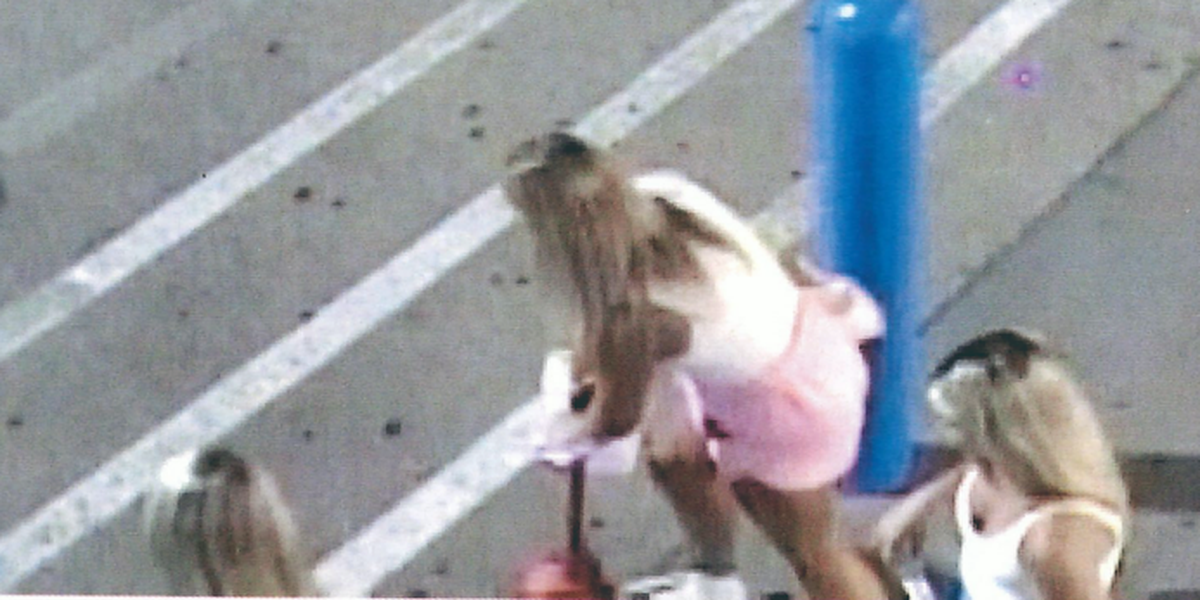Police are looking to identify three women who are believed to have taken a child’s red Jetson three-wheeled scooter based on Lightning McQueen from the animated movie Cars from a Lawrence Walmart while the child shopped with mom Sunday evening. In this photo, it appears one of the women is riding the scooter.