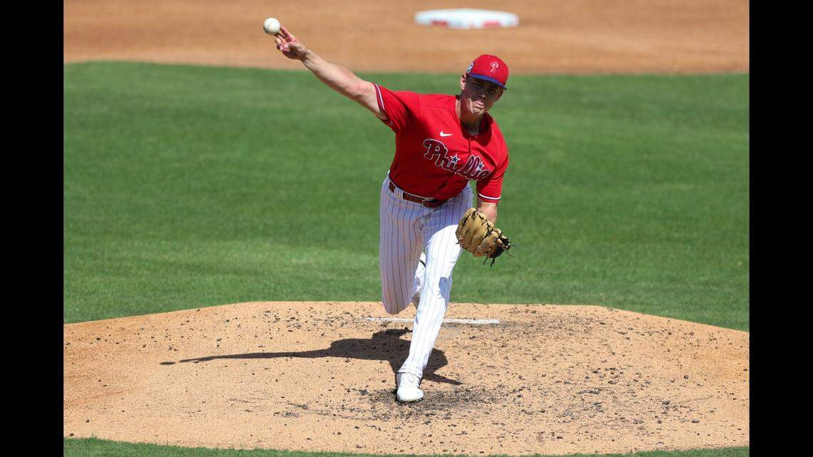 Kansas City acquired right-handed pitcher James McArthur (pictured) from Philadelphia on Monday morning for minor-league outfielder Junior Marin and cash.
