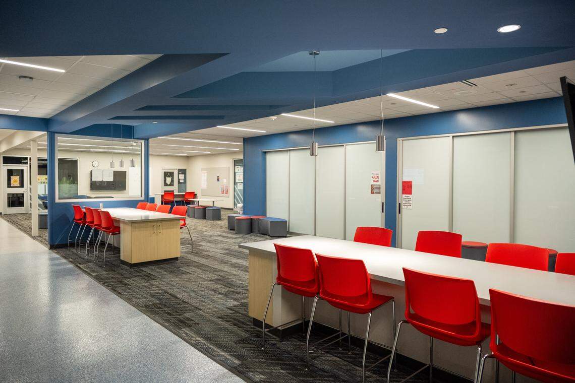 Classroom pods in Santa Fe Trail Middle School on Friday, February 6, 2026, in Olathe.