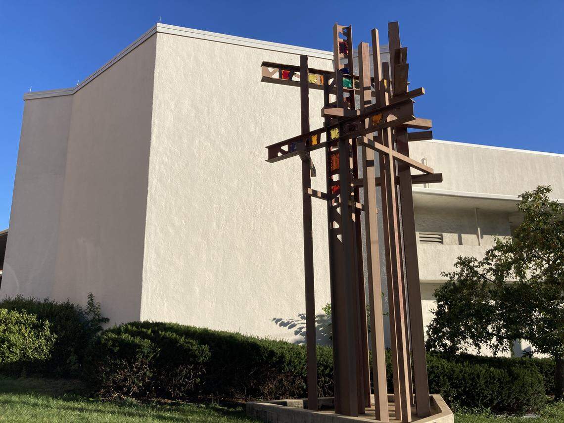 The north side of the Community Christian Church east of the Country Club Plaza