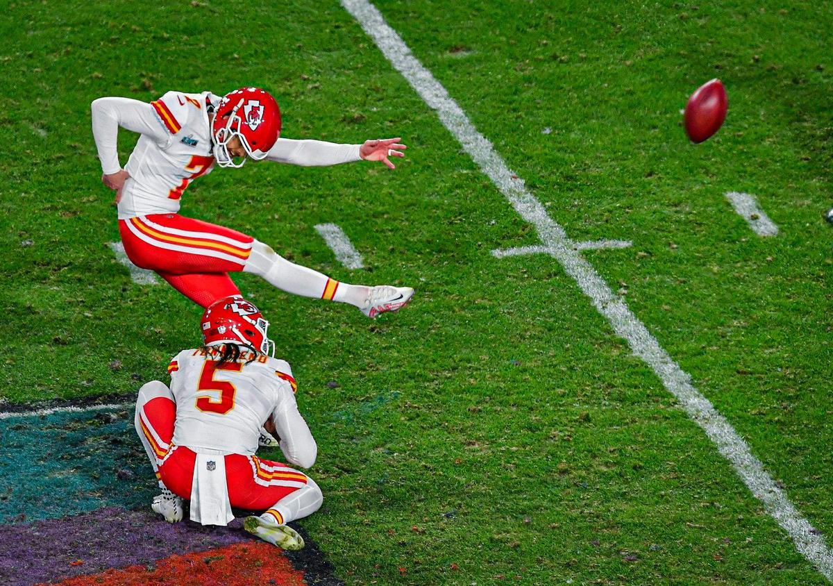 Kansas City Chiefs kicker Harrison Butker kicked the game-winning field goal in the final seconds of Super Bowl LVII on Feb. 12, in Glendale, Ariz. Butker, a devout Catholic, is spending a week in silent prayer at a California abbey.