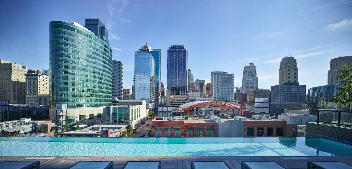 The infinity pool on Two Light’s 8th floor amenity level was a popular hangout spot for the cast of “Queer Eye.” The Fab Five shared videos from the pool on Instagram Stories after arriving in Kansas City in the summer of 2018 to film Season 3 of the Netflix show.
