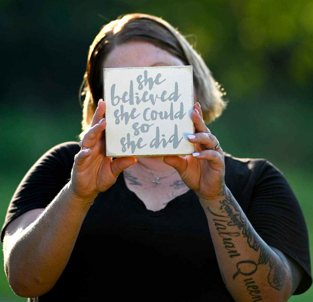 After 10 years of being trafficked for sex and in fear of being killed by her trafficker, she escaped when she gained the courage to call a hotline. The 33-year-old survivor is rebuilding her life at Restoration House of Greater Kansas City, a faith-based organization in Harrisonville where she lives with other survivors. She recently received her high school diploma and wants to help other women who experienced being trafficked.