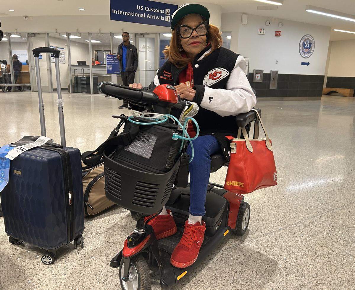 67-year-old Mary Bey lives in south Kansas City and flew to New Orleans for the Super Bowl.