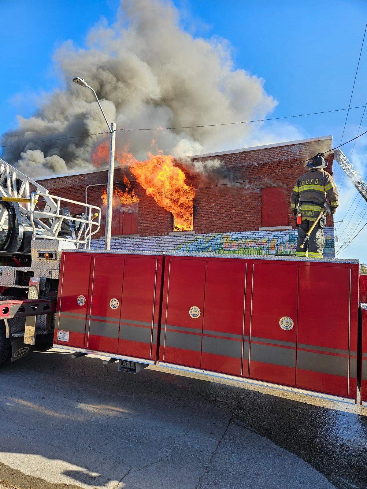 Kansas City firefighters were called to fight a blaze burning in a vacant structure fire in the 5100 block of E. 27th Street Thursday.
