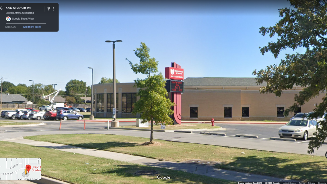 A security guard in Tulsa, Oklahoma, was arrested and charged with having sexual communication with students on social media, cops said.