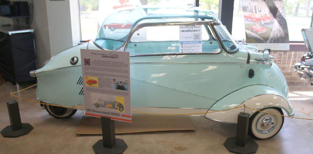 Some of the cars on display at the Kansas City Automotive Museum are more unusual, like this three-wheeled 1957 Messerschmitt.