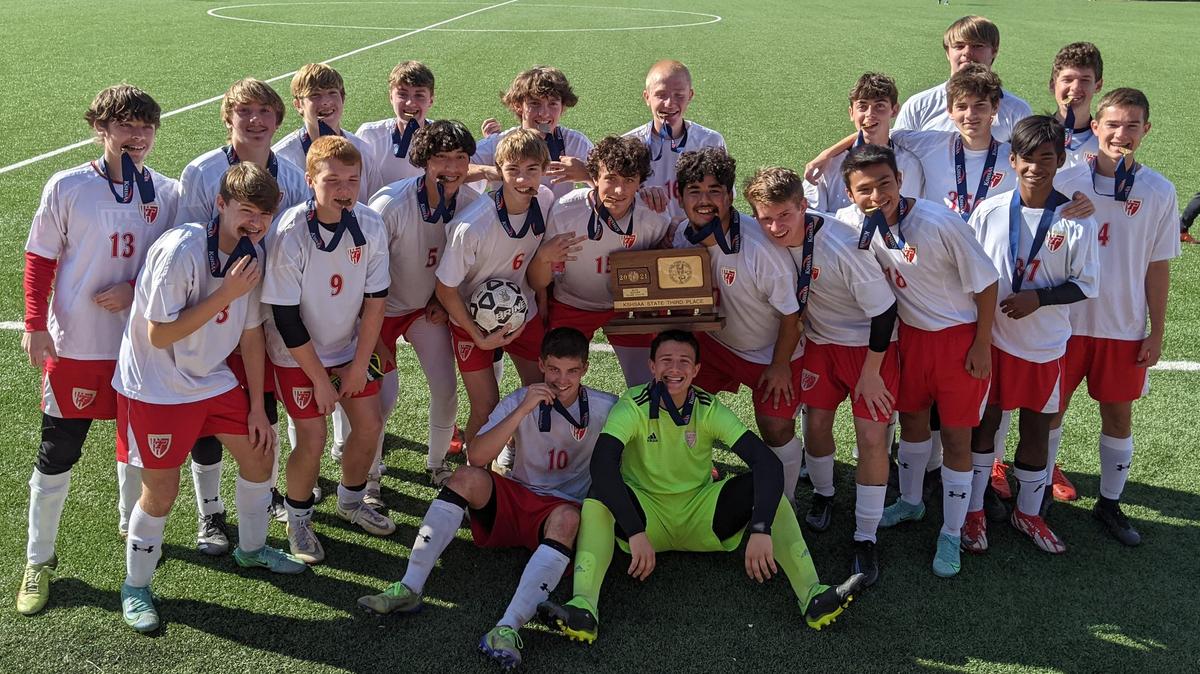 The Tonganoxie High School Chieftains boys soccer team beat Augusta 3-2 in overtime Saturday to take home the consolation third-place trophy from the state Class 4-1A tournament in Topeka.