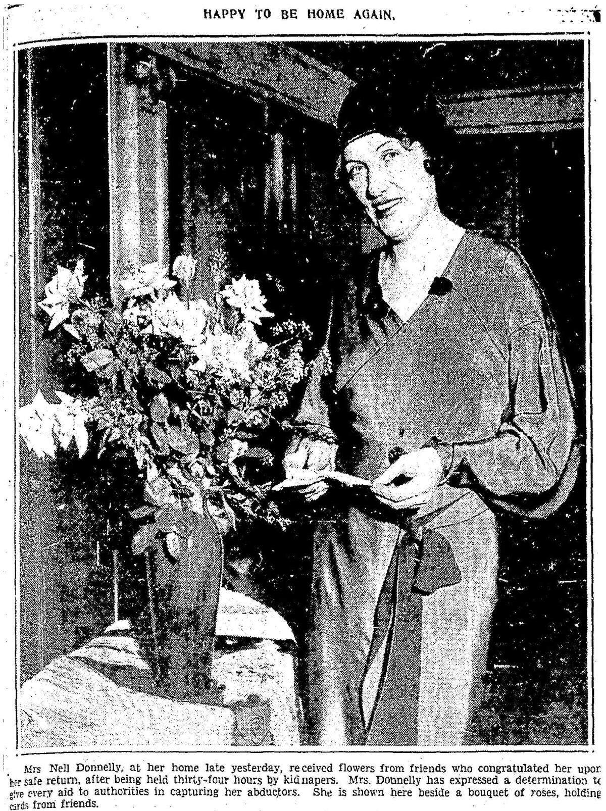 Nell Donnelly back at home. THE KANSAS CITY TIMES, December 19, 1931.