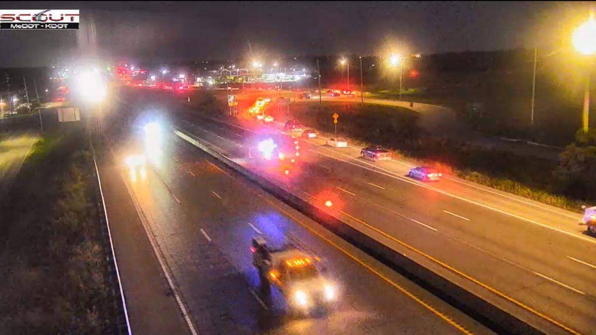 Southbound Interstate 49 in Grandview is closed after a motorcyclist died in a crash that critically injured his passenger early Friday. Traffic was being diverted off of I-49 at East 140th Street, a KC Scout traffic camera showed.