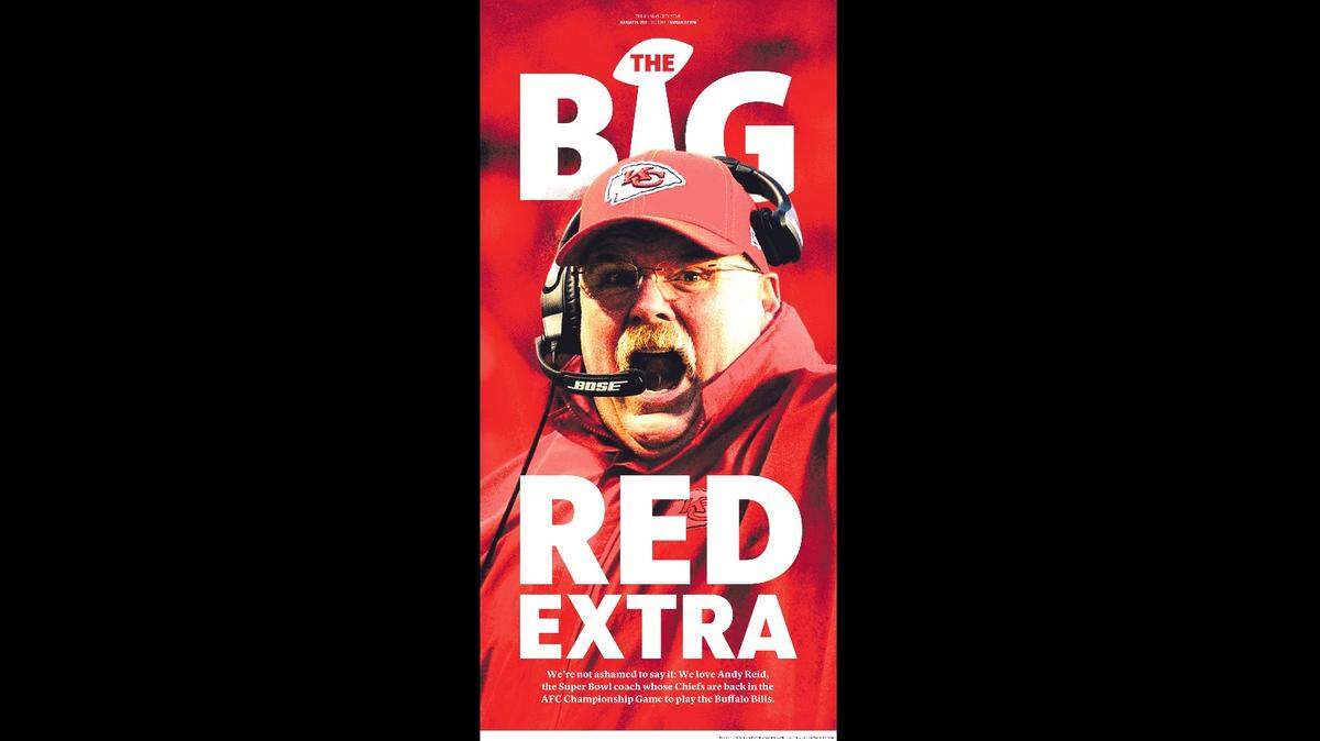 The cover of The Kansas City Star’s forthcoming BIG RED EXTRA special section about Andy Reid, one of two commemorative special bonus sections of the paper that will be included in our Sunday, Jan. 24 editions.