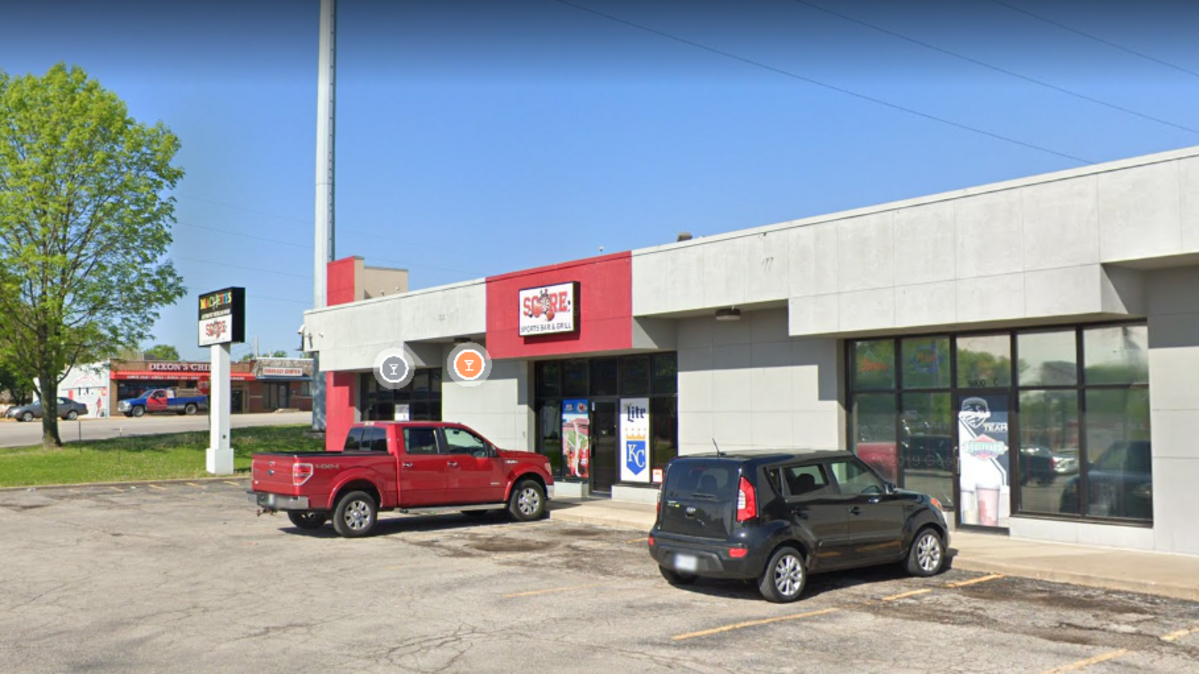 Score Sports Bar & Grill in Independence is pictured here in a photograph from Google Street View.