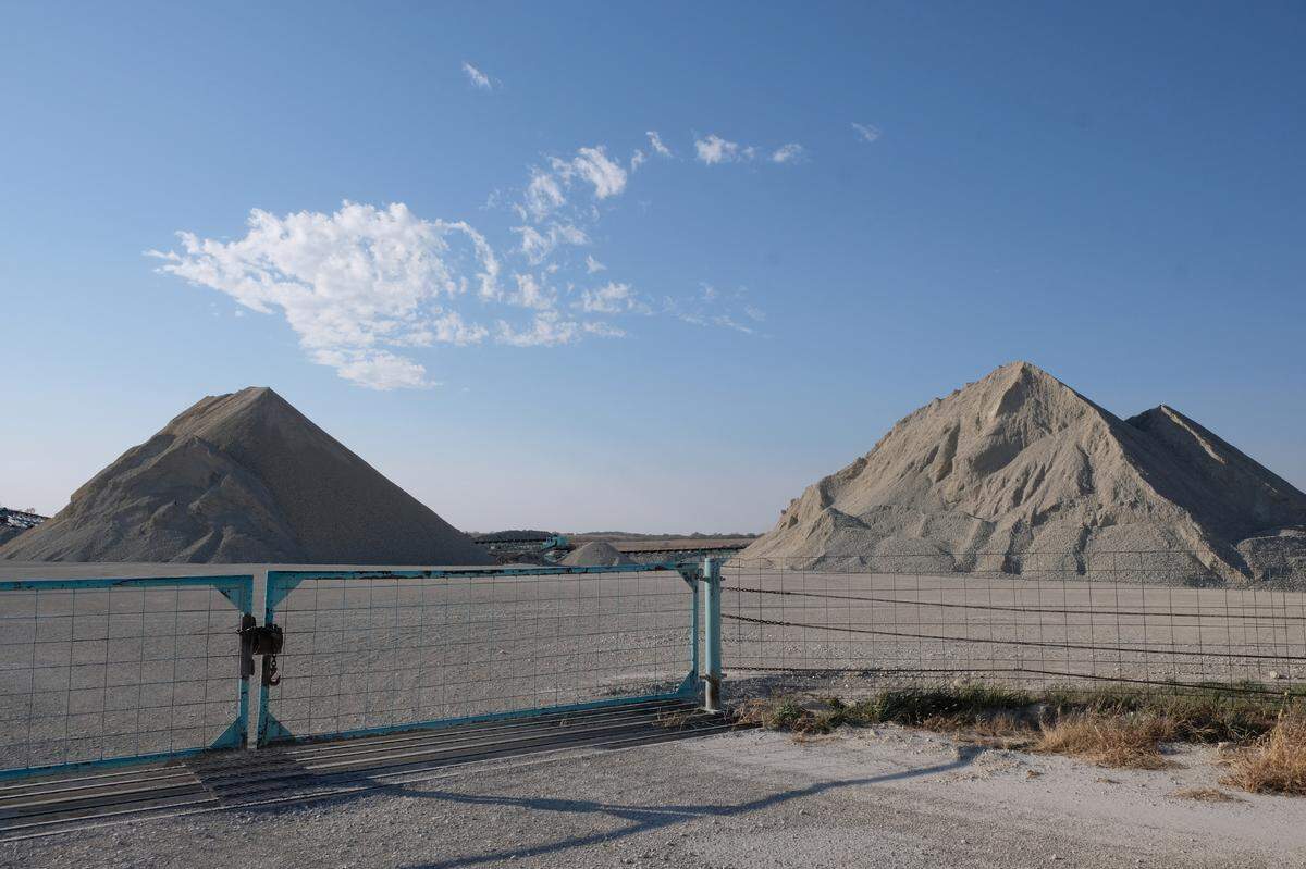 Piles of rocks have been mined from the Hamm quarry in Pottawatomie County.