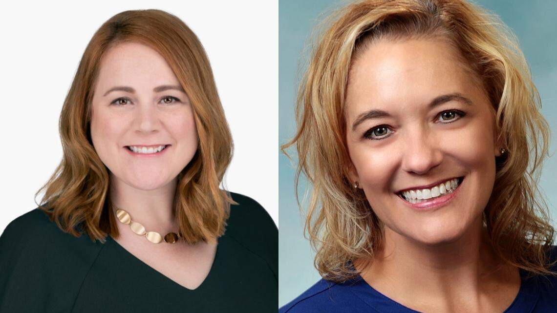 Newcomers Jennifer Gilmore, left, and Julie Steele are competing for an open seat on the Olathe school board. The race remains too close to call, with candidates separated by 24 votes.