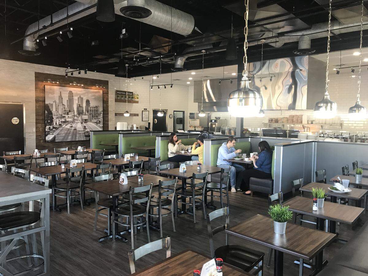 At Doc Green’s customers order at the counter and if they are dining in, employees bring their order to the table.
