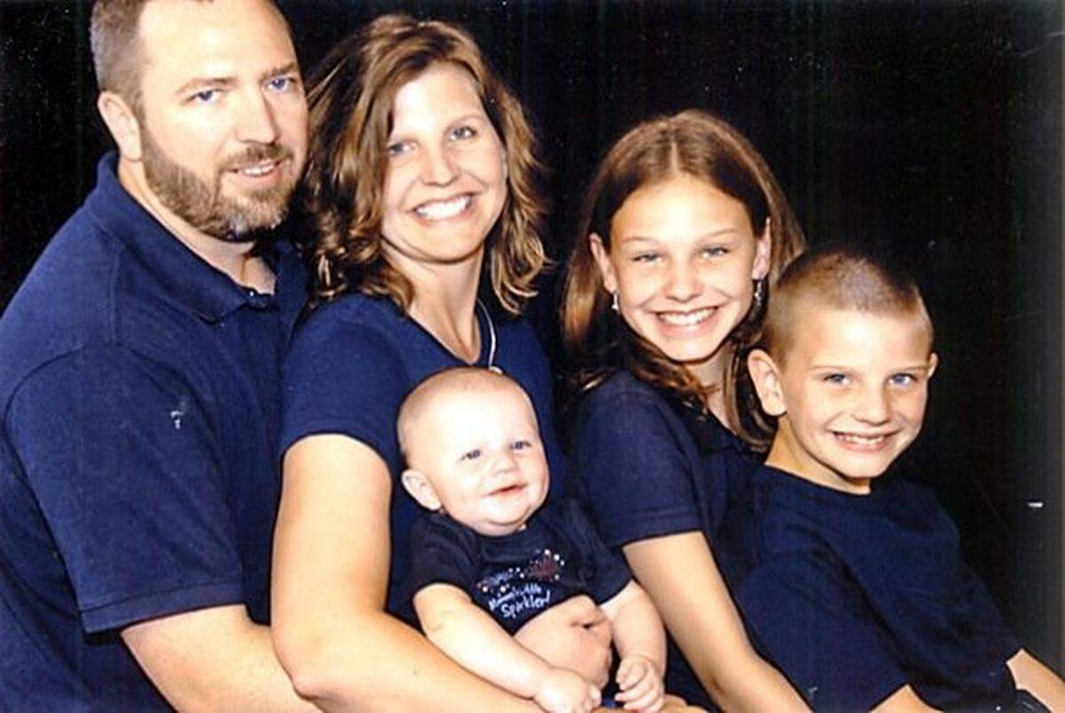 The Frese family of yesteryear (from left): David, Natalie, Sawyer (baby), Annabelle and Isaiah