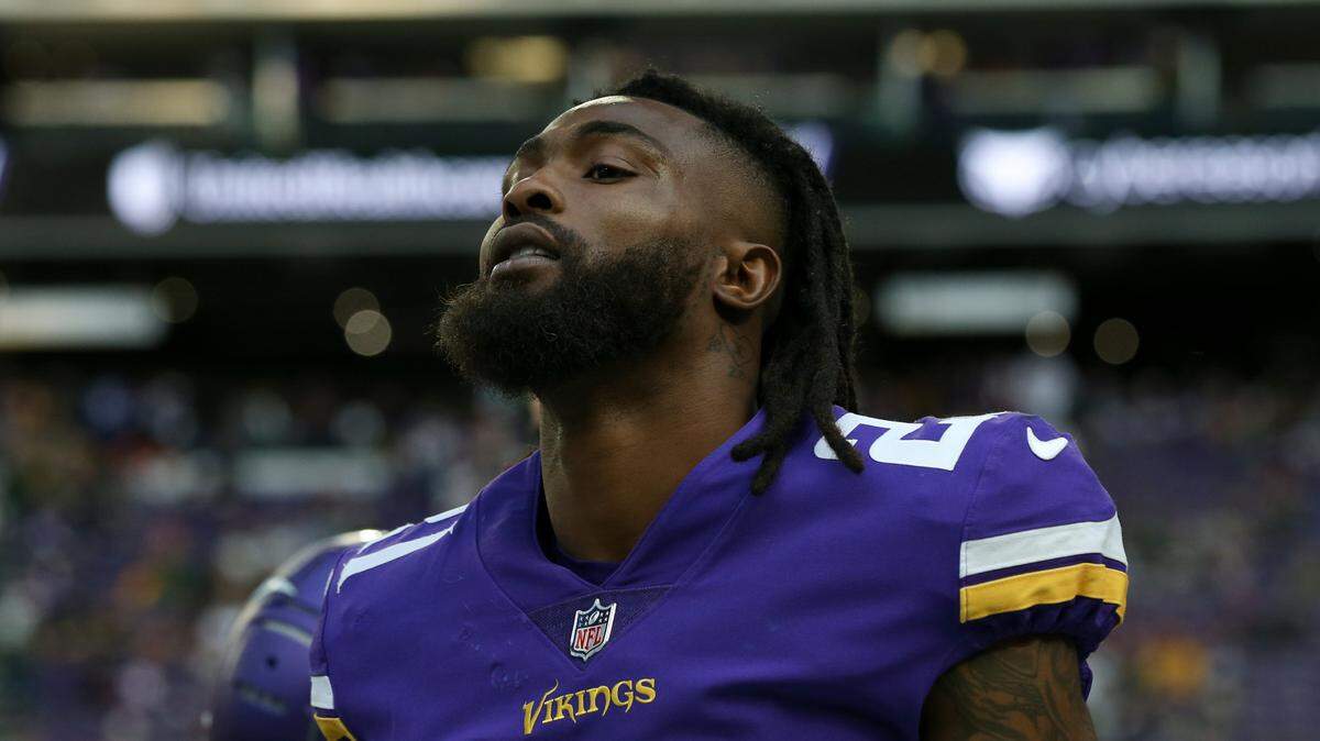 Minnesota Vikings cornerback Bashaud Breeland (21) during pregame warmups prior to an NFL football game against the Green Bay Packers, Sunday, Nov. 21, 2021 in Minneapolis. Minnesota won 34-31. (AP Photo/Stacy Bengs)