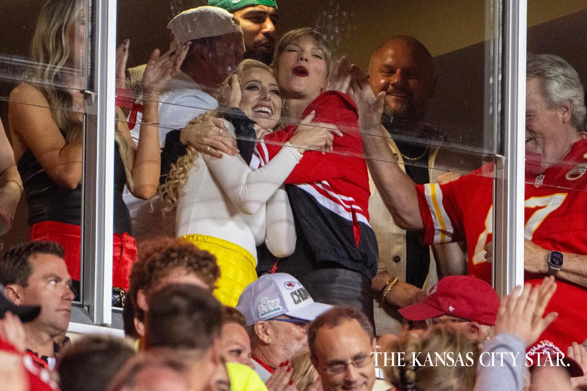 Taylor Swift is now an official member of the sorority of NFL WAGs (wives and girlfriends). She and Brittany Mahomes, wife of Chiefs quarterback Patrick Mahomes and co-owner of the Kansas City Current women’s soccer team, have watched Chiefs games together and partied in New York City and Kansas City.
