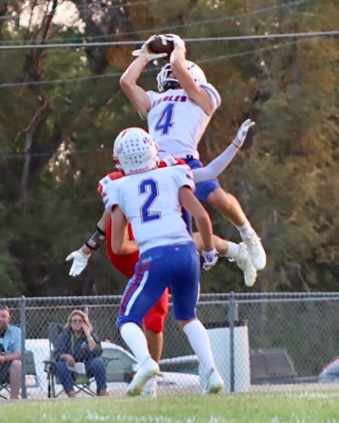 Jett Vincent started playing high school football at Wheatland and is finishing his career this season at Canton-Galva. Now he’s hoping to garner Division I scholarship offers.