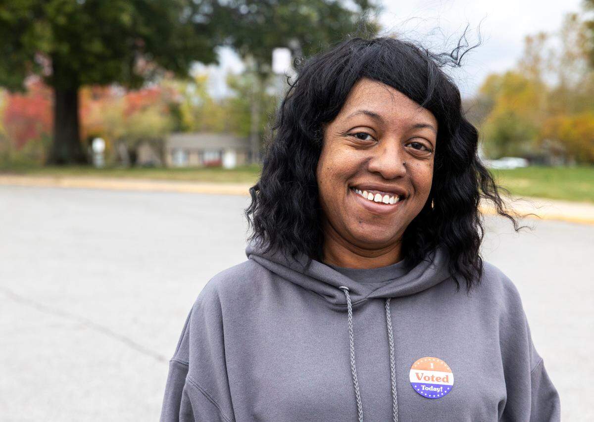 Katrina Morrow, who voted for Vice President Kamala Harris at Raytown South High School, said she saw Harris’s message as one of unity.