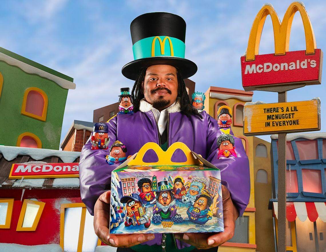 Inspired by its iconic Happy Meal, McDonald’s partnered with entertainer Kerwin Frost for an adult meal box featuring six new McNugget Buddy collectible figurines.