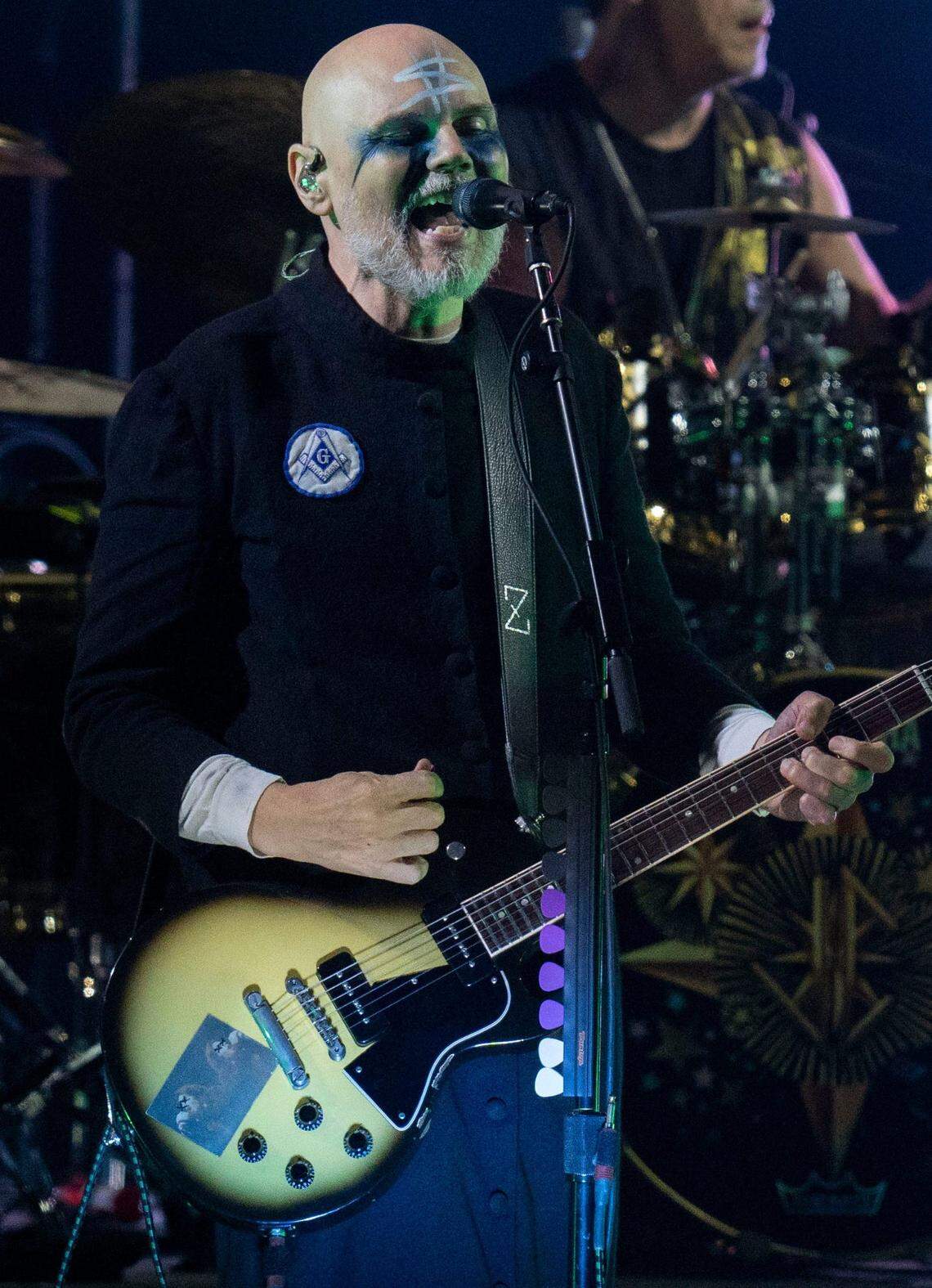 Billy Corgan performs with The Smashing Pumpkins at Ruoff Music Center in Noblesville on Saturday, Sept. 9, 2023.