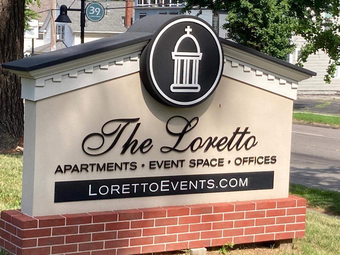 The bell tower at the Sisters of Loretto Academy is the logo of the historic building, built in 1903, and now used as an event space, apartments and offices.