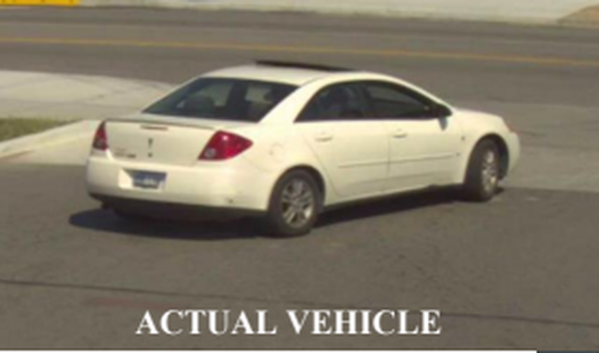 The Kansas City, Kansas, Police Department released photos of a car being sought in connection with a homicide. Police said the car is a 2006 Pontiac G6 with Kansas tag 038 LXW.