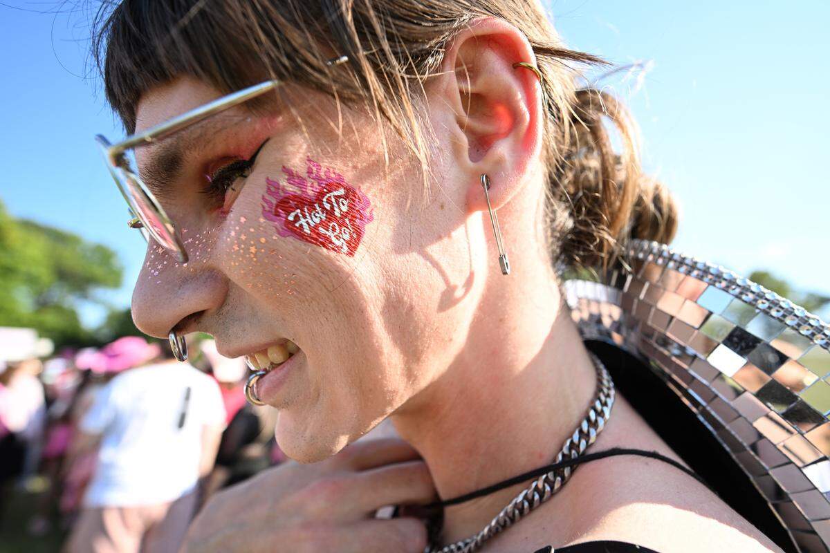 Izzy Leskovac was decorated with a nod to a Chappell Roan hit before the Chappell Roan Concert on Friday, Oct. 3, 2025, at the National WWI Museum and Memorial.