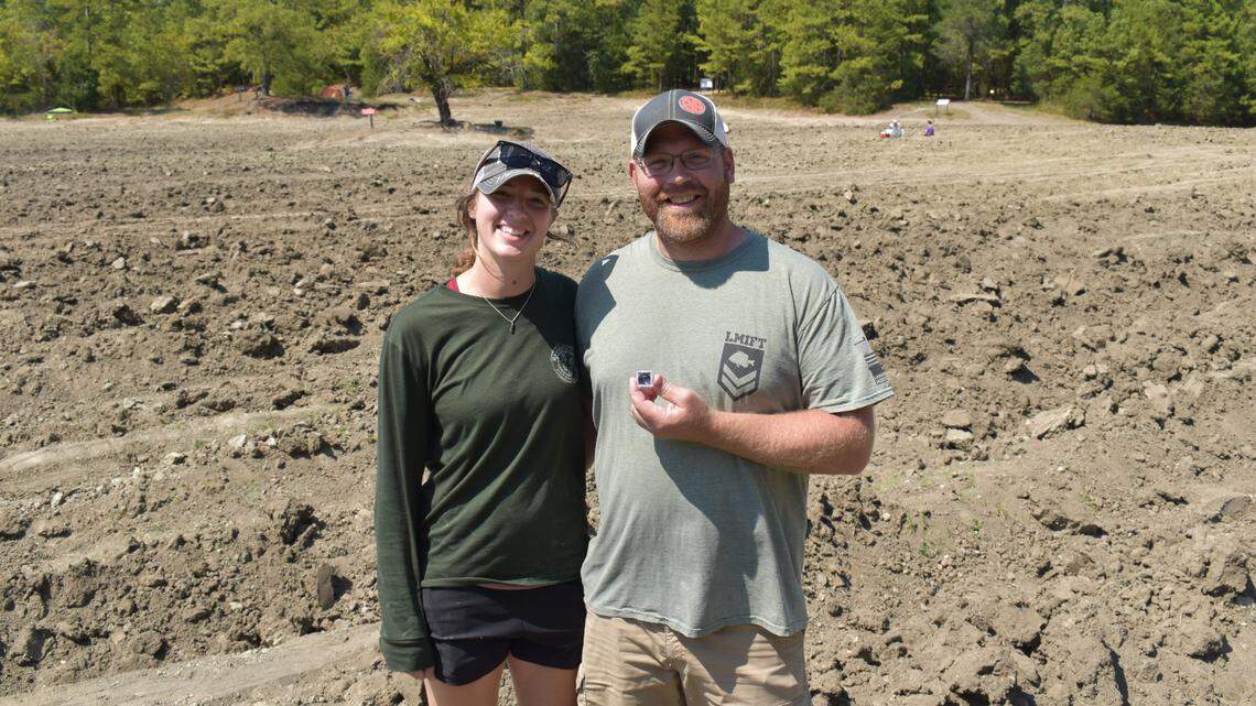 Jessica and Seth Erickson, of Chatfield, MN, uncovered a 1.90-carat brown diamond at Crater of Diamonds State Park in Arkansas.