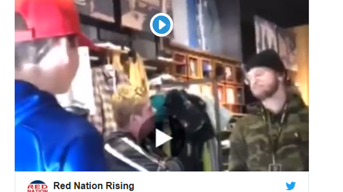 Twitter users posted video of an encounter between a Vans Off the Wall employee and a teenager wearing a red “Make America Great Again” hat at Oak Park Mall in Overland Park. The employee no longer works at the store, the company said.