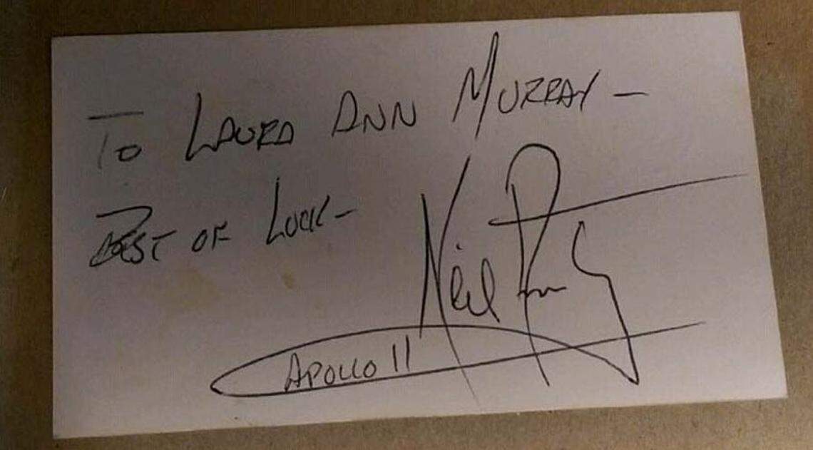 Note to 10-year-old Laura Ann Murray said to be from astronaut Neil Armstrong.