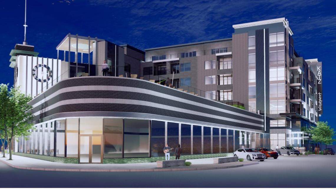 Developers submitted this rendering with their plans to redevelop the historic Katz Drug store building in Westport.