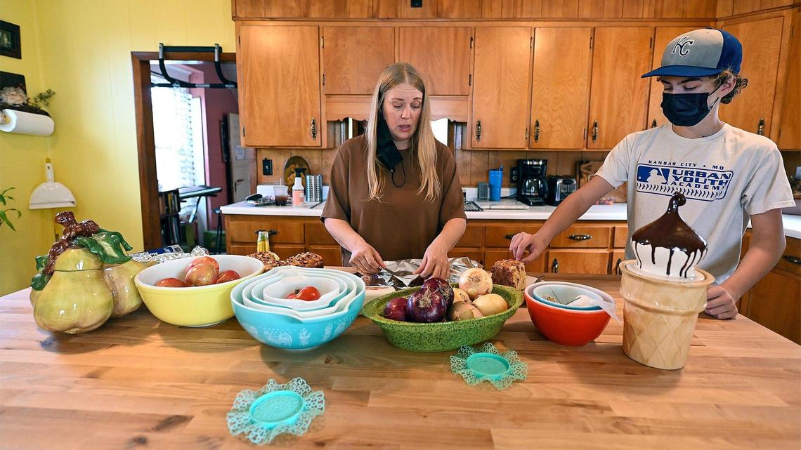 After buying her first home this spring, Kelly Allen of Kansas City went to work on some of the many needed repairs and remodeling, including adding a large butcher block island to the kitchen.